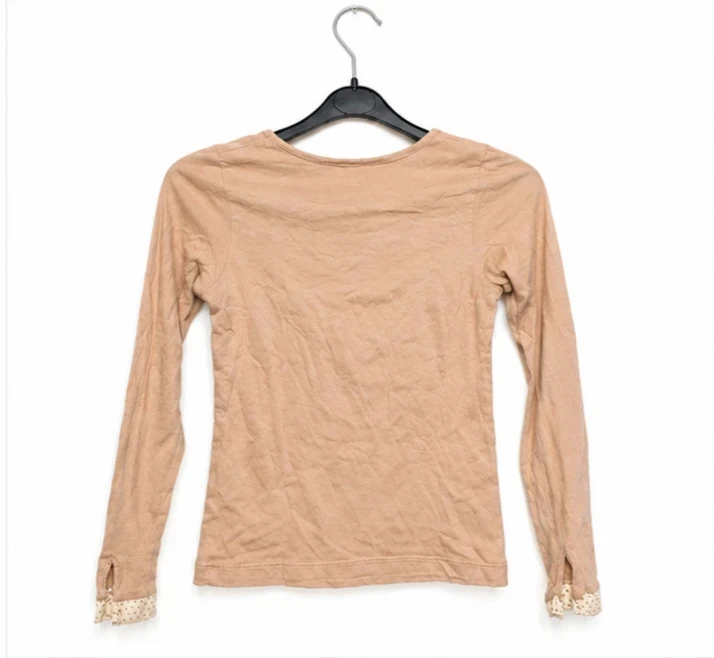 Long sleeve top NKY beige size 10 years – polka dot details – elegant – photo 3